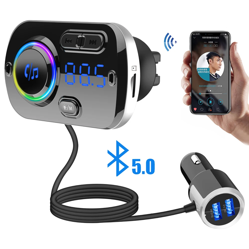 Автомобильный MP3-плеер JINSERTA с функцией громкой связи, Bluetooth 5,0, FM-передатчик, зарядное устройство QC3.0, разъем AUX 3,5 мм, поддержка TF, воспроизведения музыки
Автомобильный MP3-плеер JINSERTA с функцией громкой связи, Bluetooth 5,0, FM-передатчик, зарядное устройство QC3.0, разъем AUX 3,5 мм, поддержка TF, воспроизведения музыки