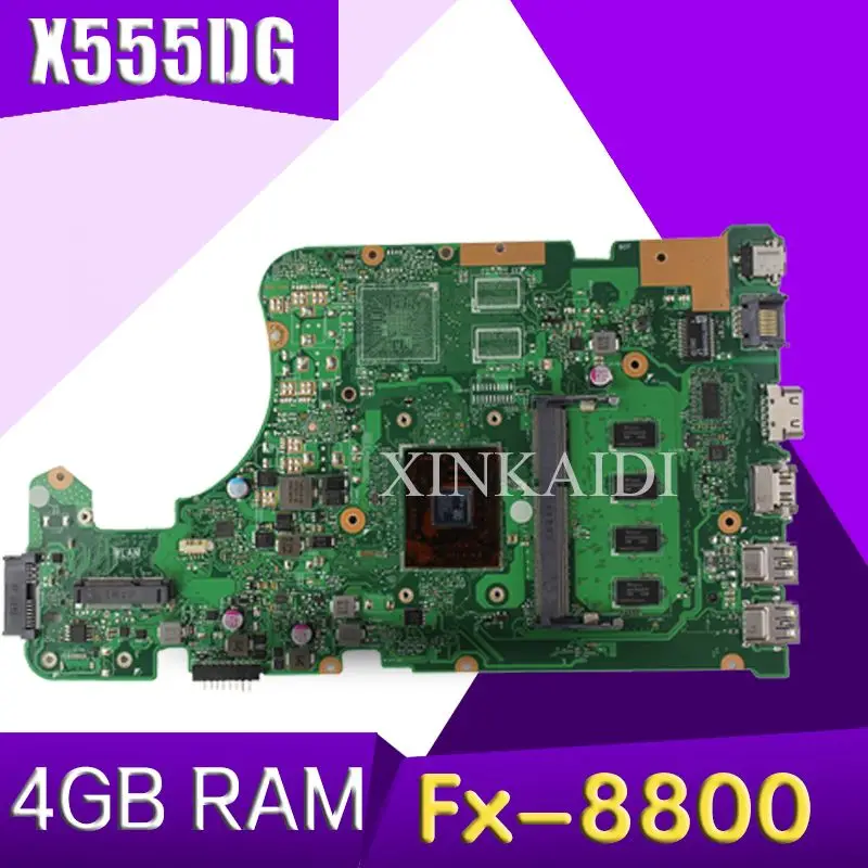 XinKaid X555DG X555YI motherboard Fx-8800 4GB RAM For ASUS X555D A555D X555DG X555Y K555D laptop motherboard X555DG mainboard
XinKaid X555DG X555YI motherboard Fx-8800 4GB RAM For ASUS X555D A555D X555DG X555Y K555D laptop motherboard X555DG mainboard