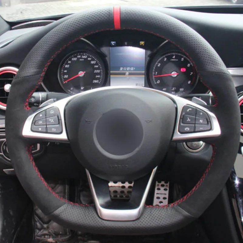 DIY Sewing-on PU Leather Black Suede Steering Wheel Cover Exact Fit For Mercedes Benz C200 C250
DIY Sewing-on PU Leather Black Suede Steering Wheel Cover Exact Fit For Mercedes Benz C200 C250