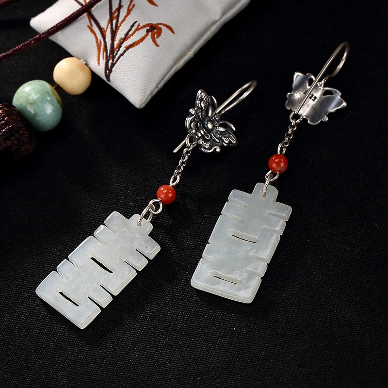 2018 Sale Brinco Inlay Hetian Jade Double Happiness Butterfly Restoring Ancient Ways Ms High-grade Pendant Earrings Wholesale
2018 Sale Brinco Inlay Hetian Jade Double Happiness Butterfly Restoring Ancient Ways Ms High-grade Pendant Earrings Wholesale