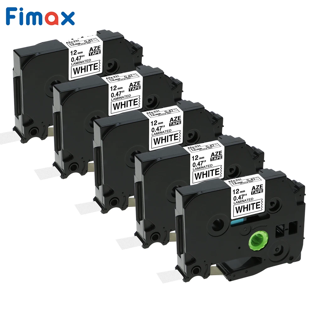 Fimax 5 шт. Tze 231 Tze231 Tz231 Совместимость для Brother P touch принтер этикеток черный на белом
