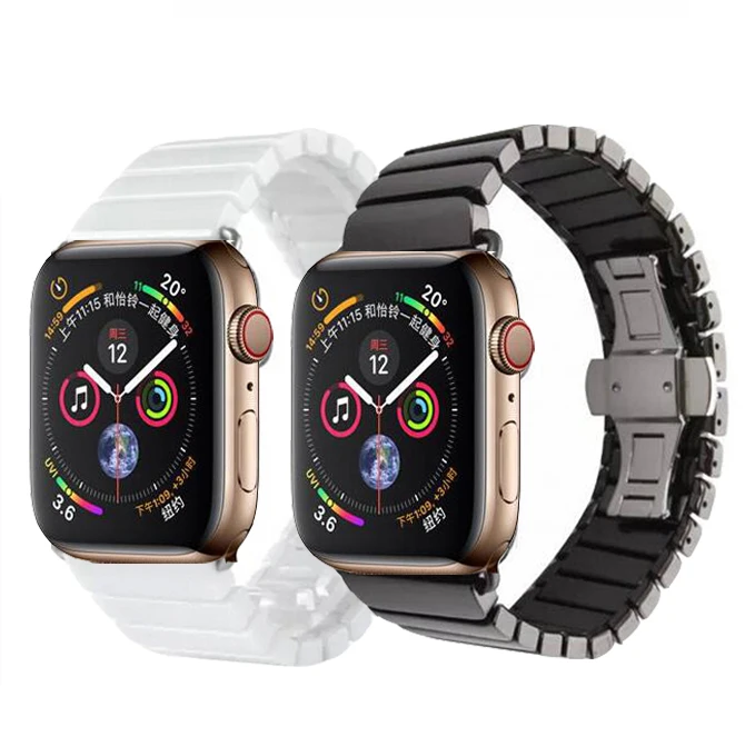 Керамический ремешок для часов Apple Watch 38 мм 42 40 44 соединяющий браслета iwatch Series 4 3 2