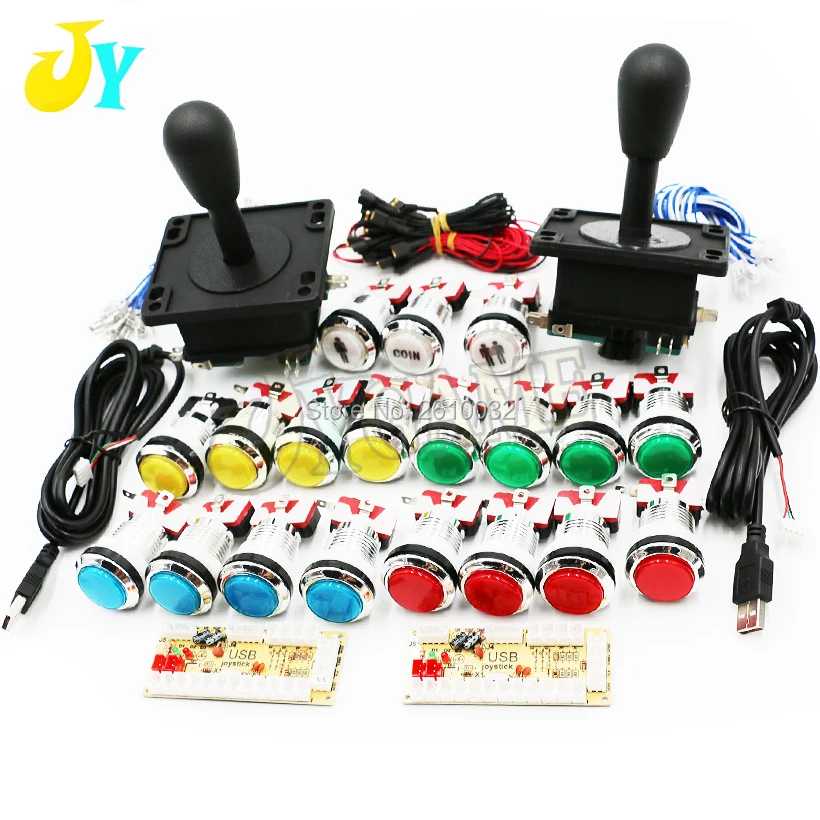 DIY Arcade parts Bundle kit HAPP Style Joystick +5V led Push Buttons + Zero delay USB encoder to PC Raspberry pi
DIY Arcade parts Bundle kit HAPP Style Joystick +5V led Push Buttons + Zero delay USB encoder to PC Raspberry pi