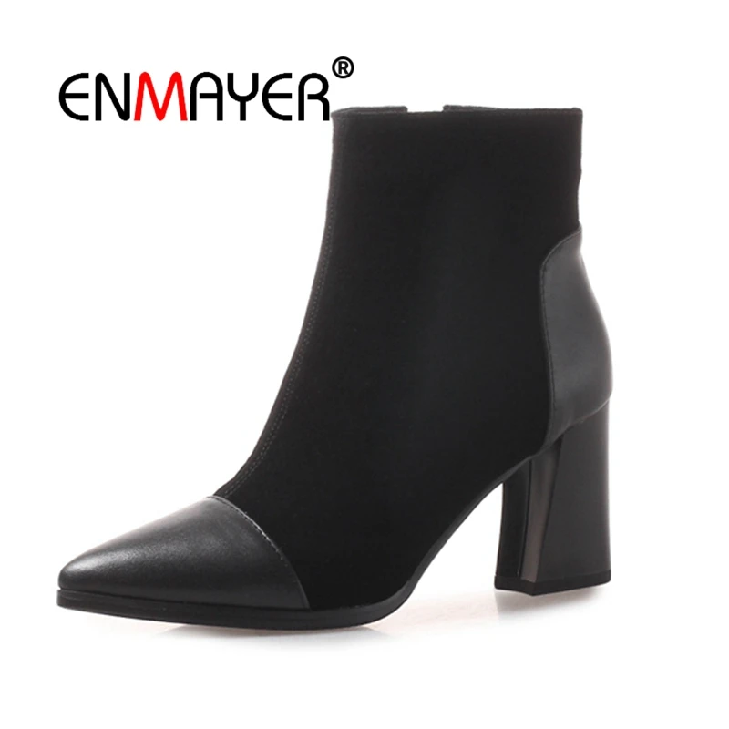 ENMAYER Women Ankle boots Fashion boots 2020 Size 34-39 Causal Leather Winter shoes Pointed Toe High heels Zipper Patch CR2022
ENMAYER Women Ankle boots Fashion boots 2020 Size 34-39 Causal Leather Winter shoes Pointed Toe High heels Zipper Patch CR2022