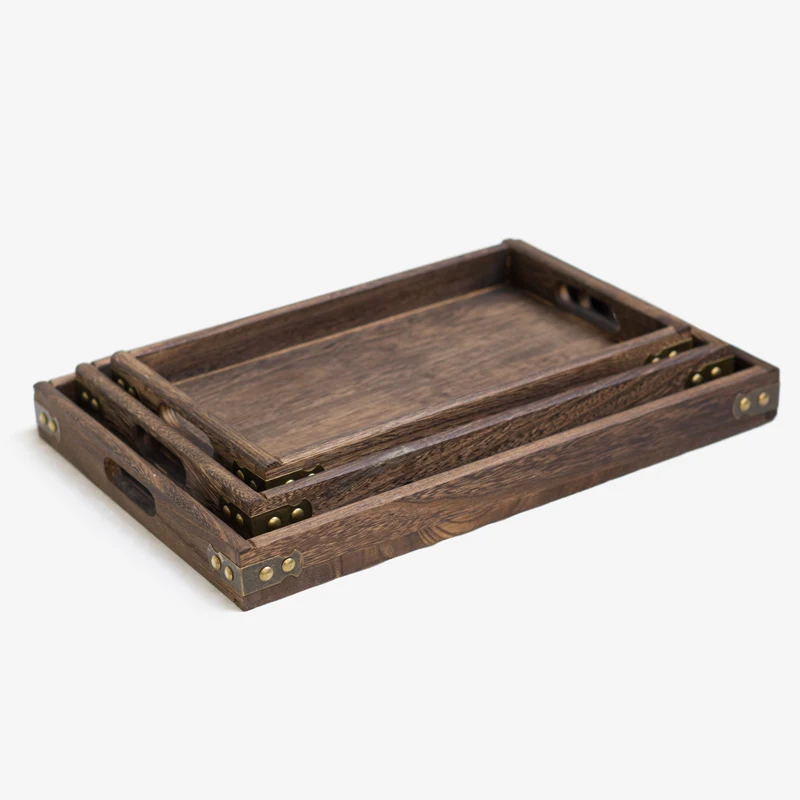 Japan Style Serving Tea Tray with Handle Metal Edge Rectangular Burn Paulownia Wood Plates Dinner Snack Plate Hotel Suppliers
Japan Style Serving Tea Tray with Handle Metal Edge Rectangular Burn Paulownia Wood Plates Dinner Snack Plate Hotel Suppliers