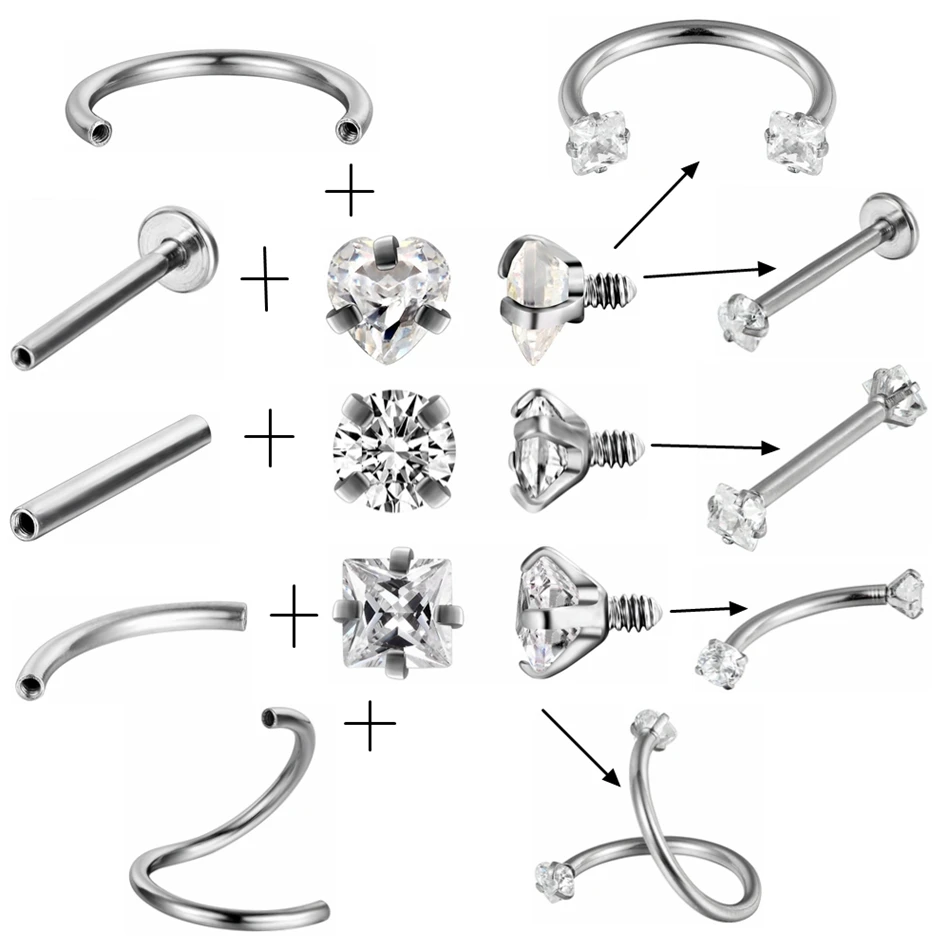 G23titan 10 Colors Zircon Internally Thread Labret Lip Rings 16G Surgical Steel Ear Cartilage Tragus Piercing Body Jewelry
G23titan 10 Colors Zircon Internally Thread Labret Lip Rings 16G Surgical Steel Ear Cartilage Tragus Piercing Body Jewelry