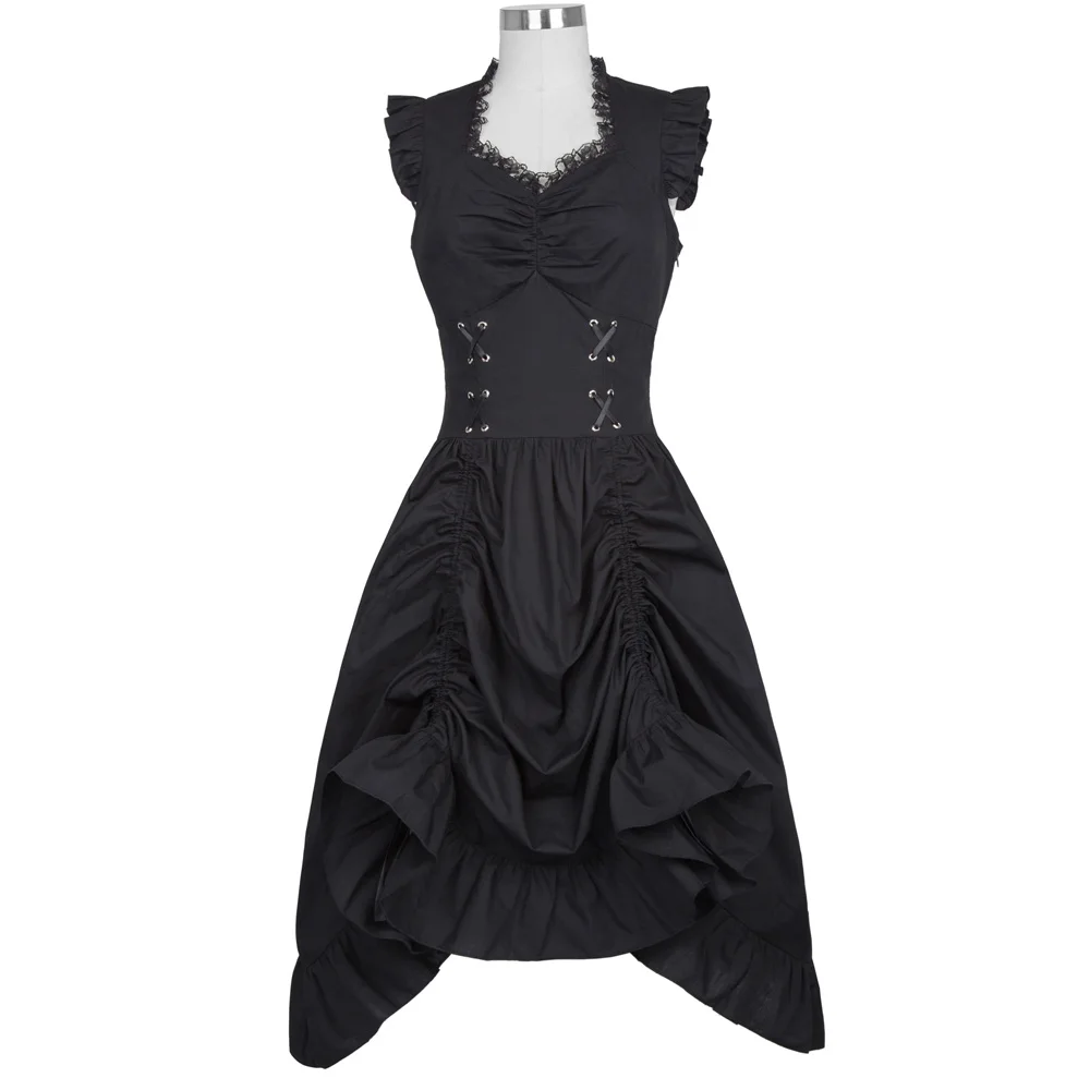Vintage Women Dress Sleeveless V-Neck Retro Gothic Victorian Dress Ruffles Adjustable Hemline Ladies Dresses
Vintage Women Dress Sleeveless V-Neck Retro Gothic Victorian Dress Ruffles Adjustable Hemline Ladies Dresses