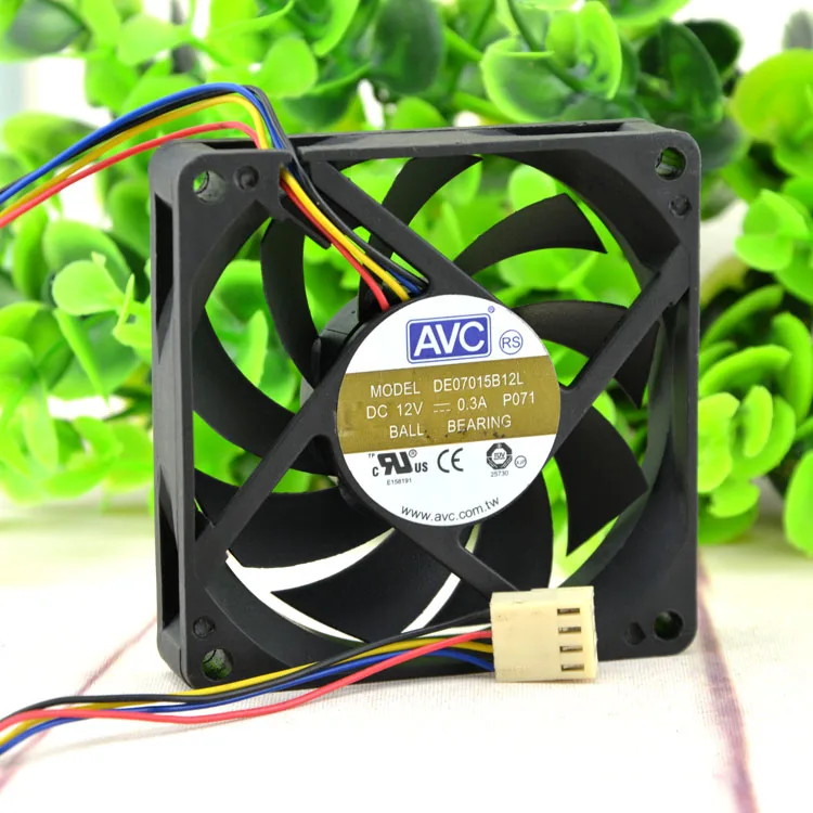 

AVC DE07015B12L DC 12V 0.3A 7015 7cm 70*70*15mm 70mm PWM computer case cpu cooling fan