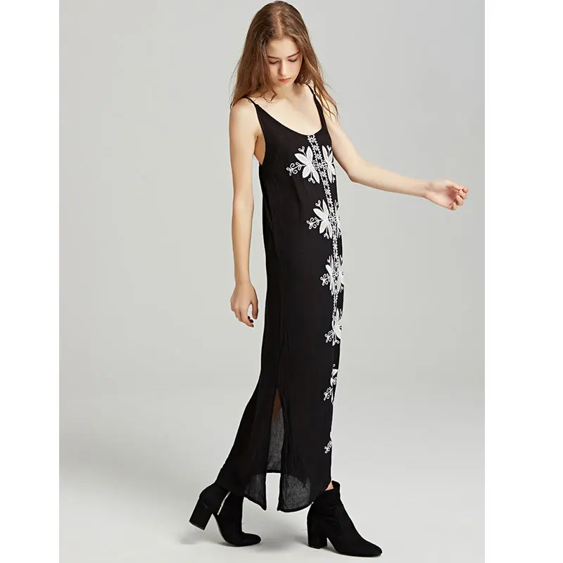2020 Summer Boho Beach Women's Black Dress O Neck White Floral Embroidery Tank Sundress Holiday Party Loose Chic Hippie Vestidos
2020 Summer Boho Beach Women's Black Dress O Neck White Floral Embroidery Tank Sundress Holiday Party Loose Chic Hippie Vestidos