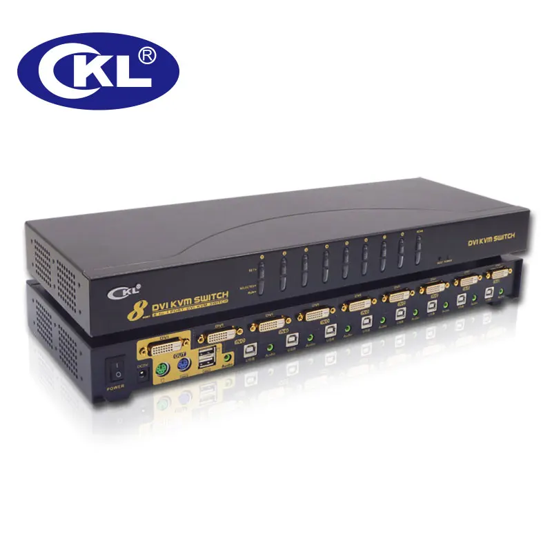 CKL 8 портовый USB DVI KVM переключатель с аудио и PS/2 клавиатура для ПК монитора горячей