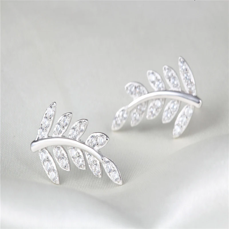 PONYKISS Romantic S925 Sterling Silver Cute Zircon Leaf Stud Earrings Women Elegant Creative Anniversary Wedding Gift
PONYKISS Romantic S925 Sterling Silver Cute Zircon Leaf Stud Earrings Women Elegant Creative Anniversary Wedding Gift