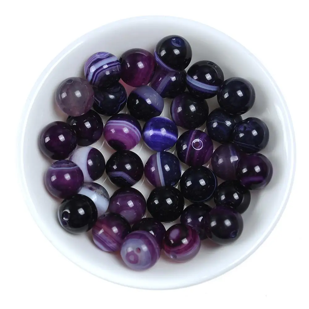 Natural Stone Round Purple Stripe Agates Onyx 4 6 8 10 12mm Loose Strand Beads 15" for Diy Bracelet Necklace Jewelry Making
Natural Stone Round Purple Stripe Agates Onyx 4 6 8 10 12mm Loose Strand Beads 15" for Diy Bracelet Necklace Jewelry Making