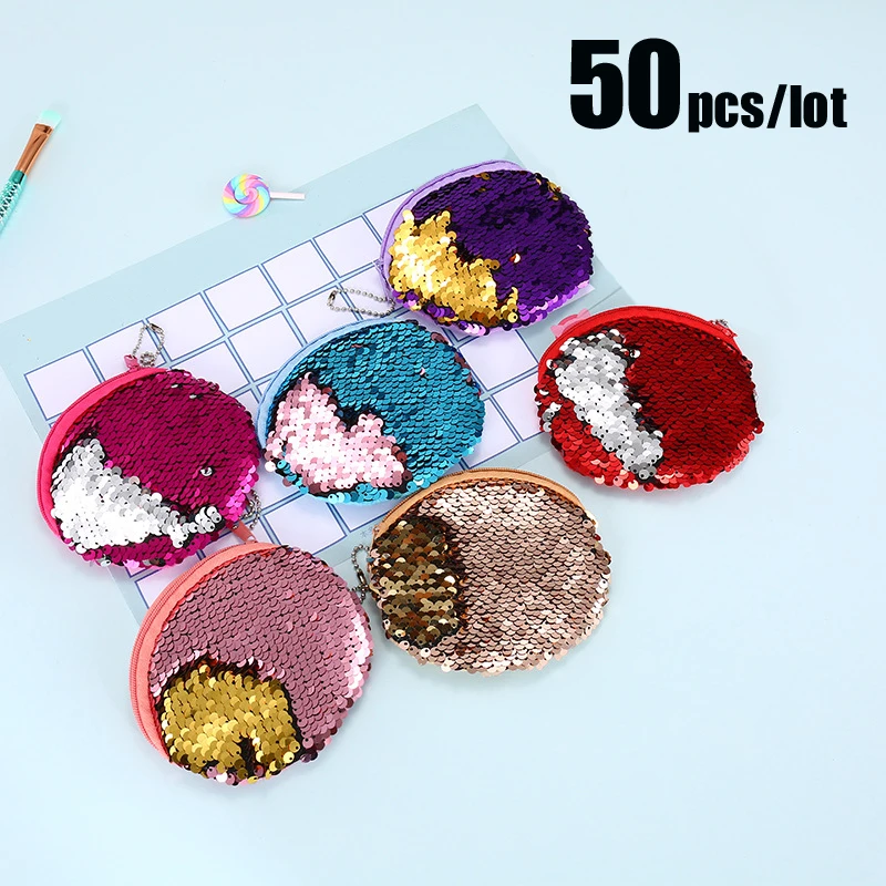 50Pcs Fashionable Sequins Coin Bag Change Wallet For Girls Round Organizer Pouch Portable Children Zipper Purse Gift Bags
50Pcs Fashionable Sequins Coin Bag Change Wallet For Girls Round Organizer Pouch Portable Children Zipper Purse Gift Bags