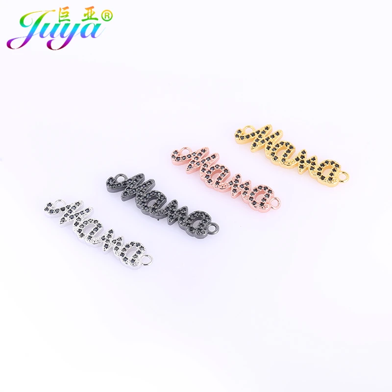 Wholesale Paved Zircon Russian Mama Connector Charms Accessories For Mom Bracelets Necklace Earrings Jewelry Findings DIY Making | Украшения