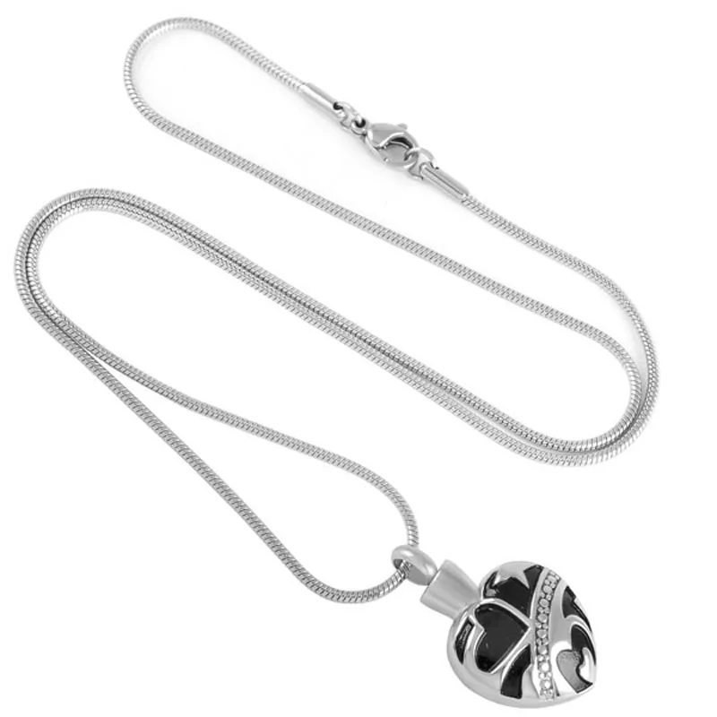 IJD8550 Stainless Steel Black Heart For Ladies Memorial Ash Keepsake Necklace Urn Pendant
IJD8550 Stainless Steel Black Heart For Ladies Memorial Ash Keepsake Necklace Urn Pendant