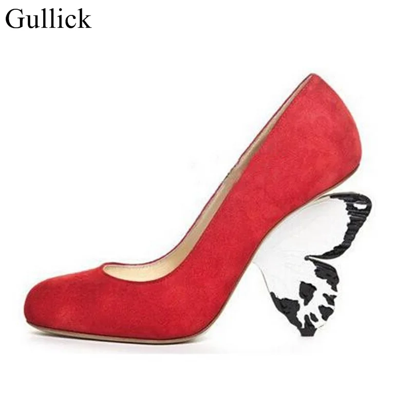 Hot Sale Women Solid Color Flock Leather Sexy Butterfly Heels Pumps Fashion Round Toe Strange Heel Women Party Bride Dress Shoes
Hot Sale Women Solid Color Flock Leather Sexy Butterfly Heels Pumps Fashion Round Toe Strange Heel Women Party Bride Dress Shoes