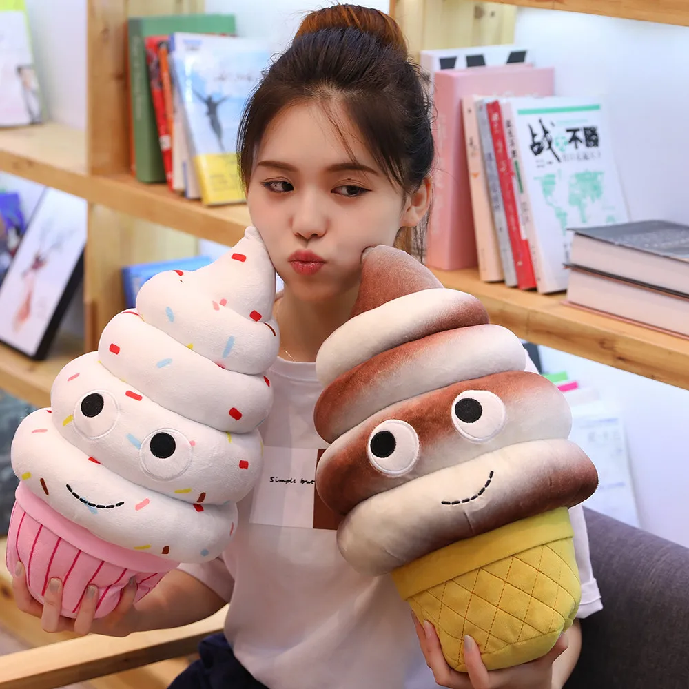 cute cartoon plush hamburger ice cream french fries toy stuffed food Popcorn cake pizza pillow cushion kids toys birthday gift |