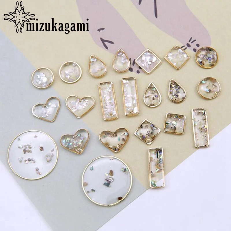 Handmade Natural White Abalone Shell Geometric Round Heart UV Resin Charms 10pcs/lot For DIY Earrings Jewelry Making Accessories
Handmade Natural White Abalone Shell Geometric Round Heart UV Resin Charms 10pcs/lot For DIY Earrings Jewelry Making Accessories