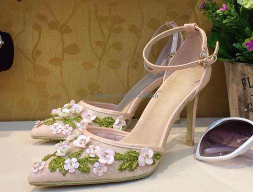 Pink Pointed Toe Mesh Thin High Heel Pumps Embroider Lace Slip On Stiletto Heel Shoes Single Strap Sweet Flower Wedding Shoes
Pink Pointed Toe Mesh Thin High Heel Pumps Embroider Lace Slip On Stiletto Heel Shoes Single Strap Sweet Flower Wedding Shoes