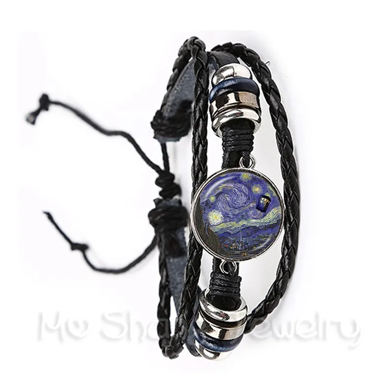Bracelet Leather Tardis Van Gogh Dr Who Art Bracelets Chain Clasp Jewelry Men Women Chamrs Diy Adjustable Bangle
Bracelet Leather Tardis Van Gogh Dr Who Art Bracelets Chain Clasp Jewelry Men Women Chamrs Diy Adjustable Bangle