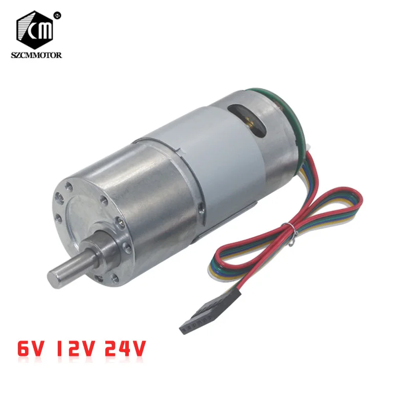 DC 6V/12V/24V 4-500RPM High Torque Gear Box Electric Motor Shaft 6mm Gear Motors with Encoder
DC 6V/12V/24V 4-500RPM High Torque Gear Box Electric Motor Shaft 6mm Gear Motors with Encoder