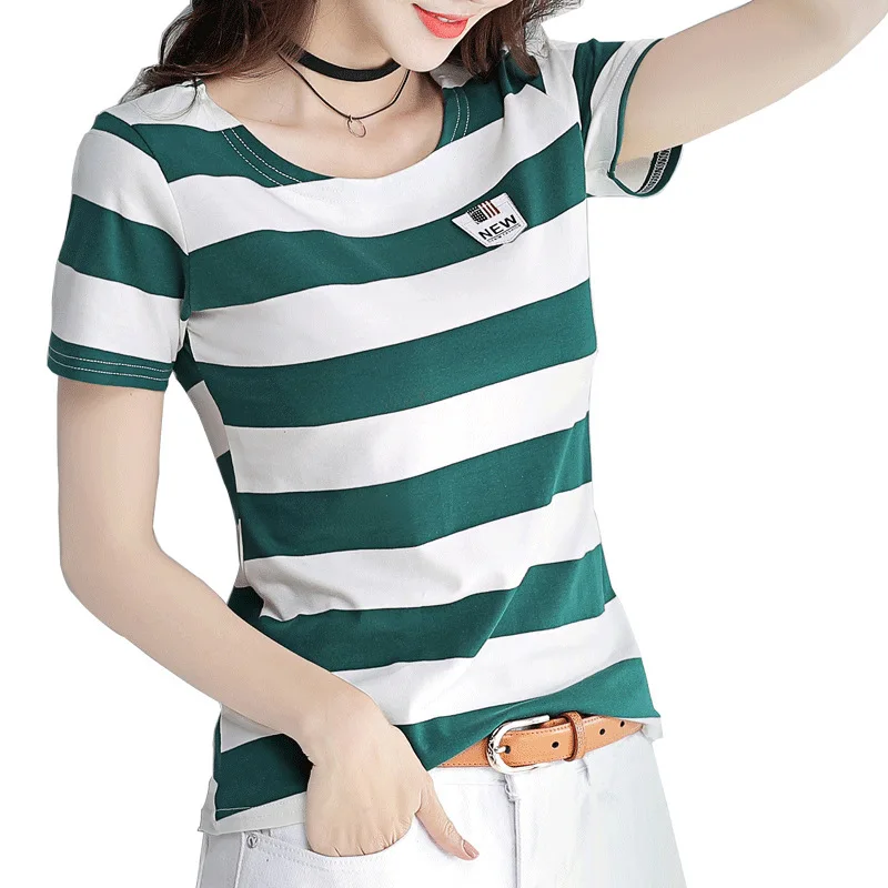 New Streetwear Clothes T Shirt Women Striped Tops Harajuku Tshirt Summer Short Sleeve Korean Style T-shirt roupas feminina
New Streetwear Clothes T Shirt Women Striped Tops Harajuku Tshirt Summer Short Sleeve Korean Style T-shirt roupas feminina