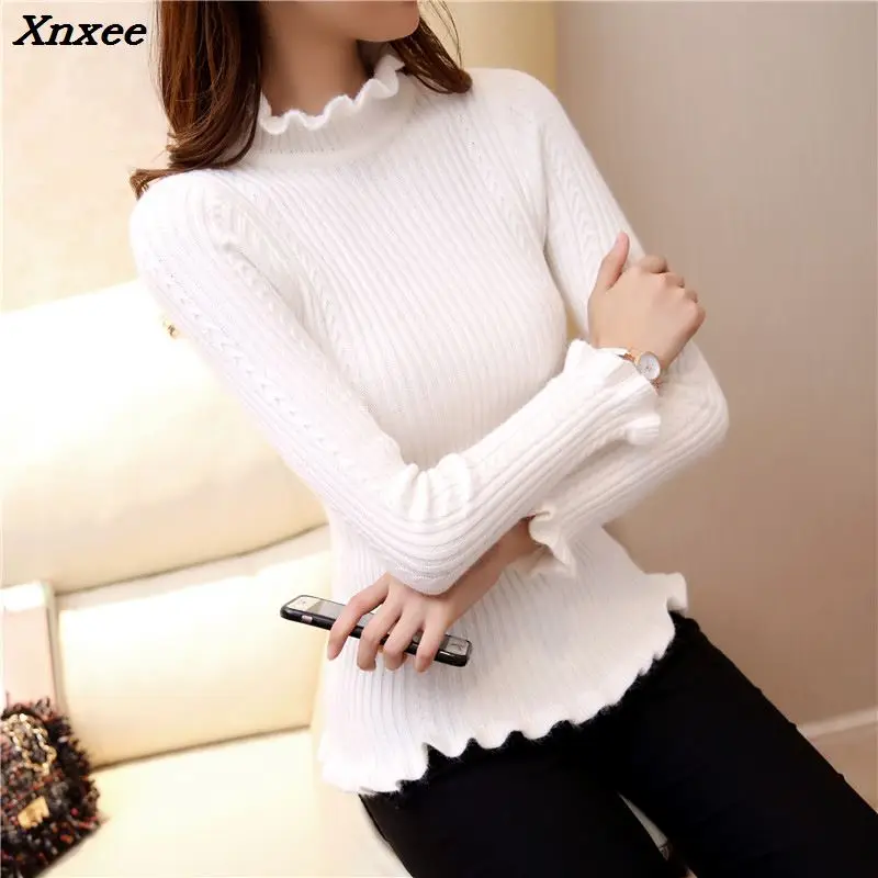 Shu love Princess 2018 autumn new Korean long sleeved black fungus semi turtleneck slim slim shirt knit sweater Xnxee
Shu love Princess 2018 autumn new Korean long sleeved black fungus semi turtleneck slim slim shirt knit sweater Xnxee