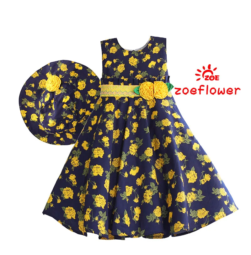 Zoeflower New Summer Girls Yellow Floral Printed Bowknot Sleeveless Lining Hat Cotton Woven Princess Quality long Vest Dresses
Zoeflower New Summer Girls Yellow Floral Printed Bowknot Sleeveless Lining Hat Cotton Woven Princess Quality long Vest Dresses