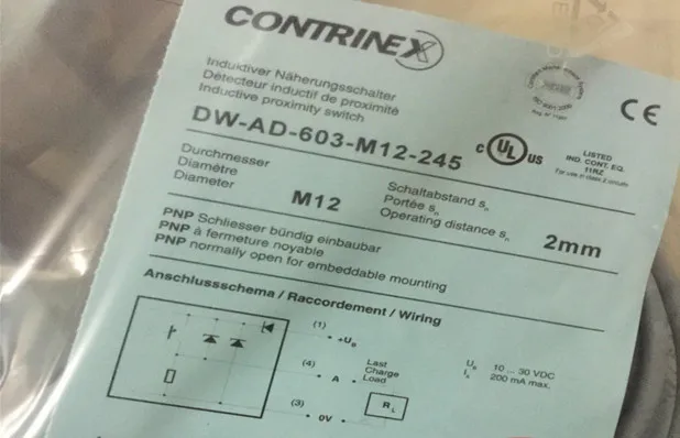 FREE SHIPPING 100% NEW DW-AD-603-M12-245 proximity switch DC 10-30V three-wire PNP normally open sensor
FREE SHIPPING 100% NEW DW-AD-603-M12-245 proximity switch DC 10-30V three-wire PNP normally open sensor