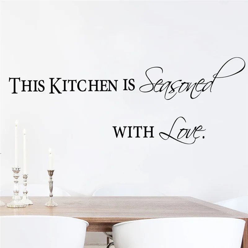Kitchen wall stickers Spoon Fork restaurant adesivo de paredes decals art posters Sofa Wall Home Decoration | Дом и сад