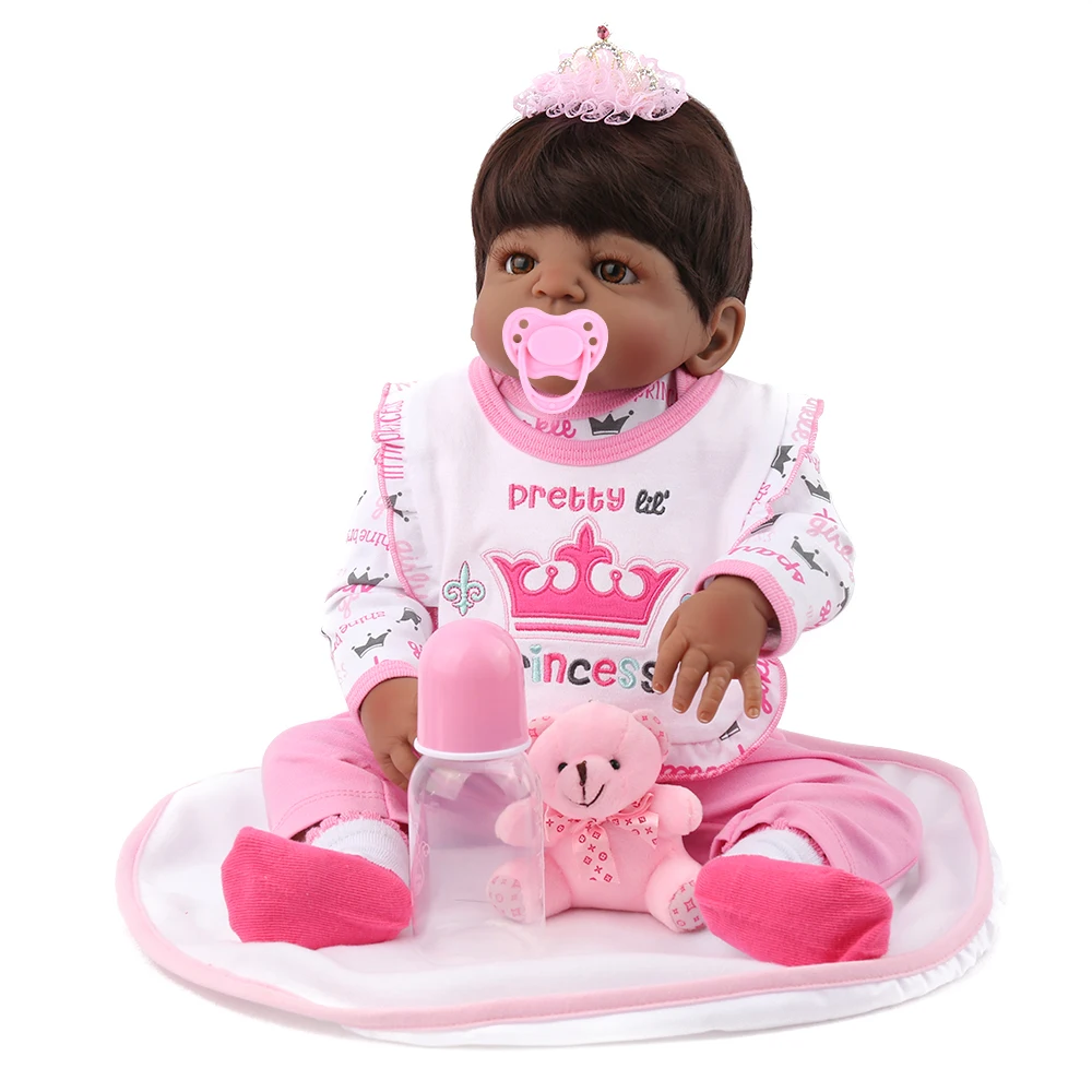 55CM Black Baby Doll Full Silicone Body Lifelike Reborn Doll Handmade African baby reborn toddler dolls
55CM Black Baby Doll Full Silicone Body Lifelike Reborn Doll Handmade African baby reborn toddler dolls