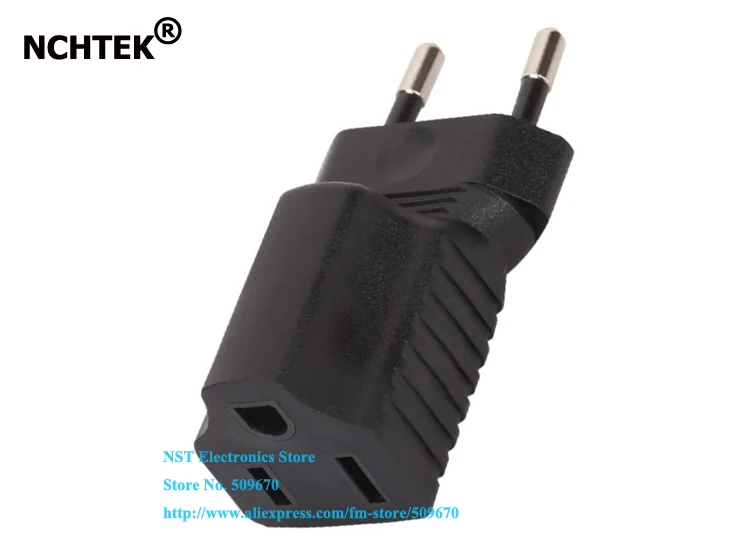 NCHTEK EU Europe 2Pin Male Plug to USA AC Nema 5-15R Female Power Adapter Connector Rated 10A 220V / 1PCS
NCHTEK EU Europe 2Pin Male Plug to USA AC Nema 5-15R Female Power Adapter Connector Rated 10A 220V / 1PCS
