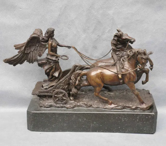 Bronze Soldier Angel Lead Two Horse Chariot Art Sculpture Statue cigarette lighter cooking tools Decoration 100% Brass Bronze
Bronze Soldier Angel Lead Two Horse Chariot Art Sculpture Statue cigarette lighter cooking tools Decoration 100% Brass Bronze