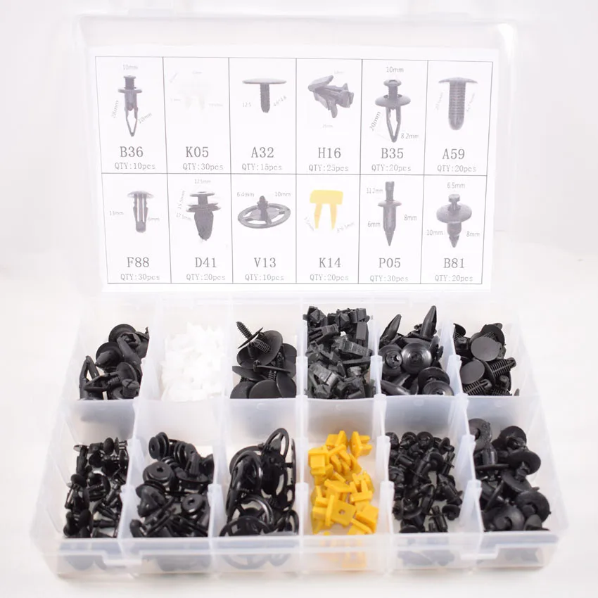 250Pcs Auto Car Body Fender Bumper Retainer Fastener Moulding Clip Trim Kits Assortment Fit For Nissan
250Pcs Auto Car Body Fender Bumper Retainer Fastener Moulding Clip Trim Kits Assortment Fit For Nissan
