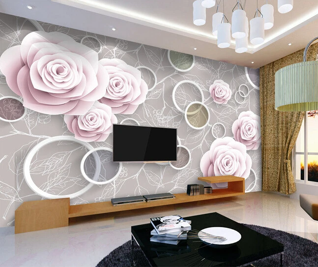 Custom flowers wallpaper 3D, rose and circle mural for the living room bedroom TV background wall waterproof papel de parede
Custom flowers wallpaper 3D, rose and circle mural for the living room bedroom TV background wall waterproof papel de parede