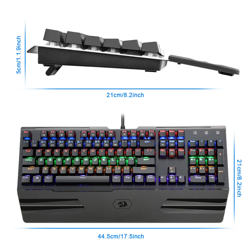 Redragon K560 Gaming Mechanical Keyboard Led Backlit Blue Switch 104 Key with Wrist Support Anti-ghosting Gamer Keyboard
Redragon K560 Gaming Mechanical Keyboard Led Backlit Blue Switch 104 Key with Wrist Support Anti-ghosting Gamer Keyboard