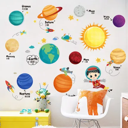 DIY Cartoon Space Planet Boy Room Decoration Wall Sticker PVC Kids Bedroom Nursery Wall Decals Adhesive Poster Art
DIY Cartoon Space Planet Boy Room Decoration Wall Sticker PVC Kids Bedroom Nursery Wall Decals Adhesive Poster Art