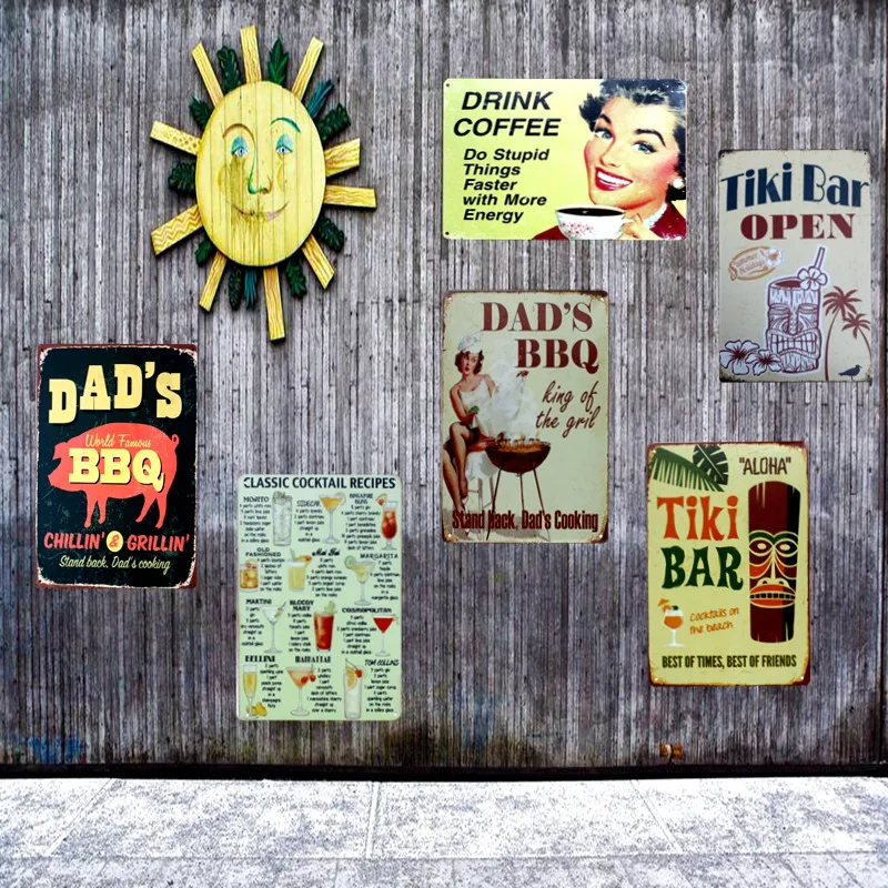 Dad's BBQ Bar Metal Tin Signs Vintage Painting Wall Bar Home Cafe Art Decor Cuadros Mix Order 30X20CM A-5907
Dad's BBQ Bar Metal Tin Signs Vintage Painting Wall Bar Home Cafe Art Decor Cuadros Mix Order 30X20CM A-5907