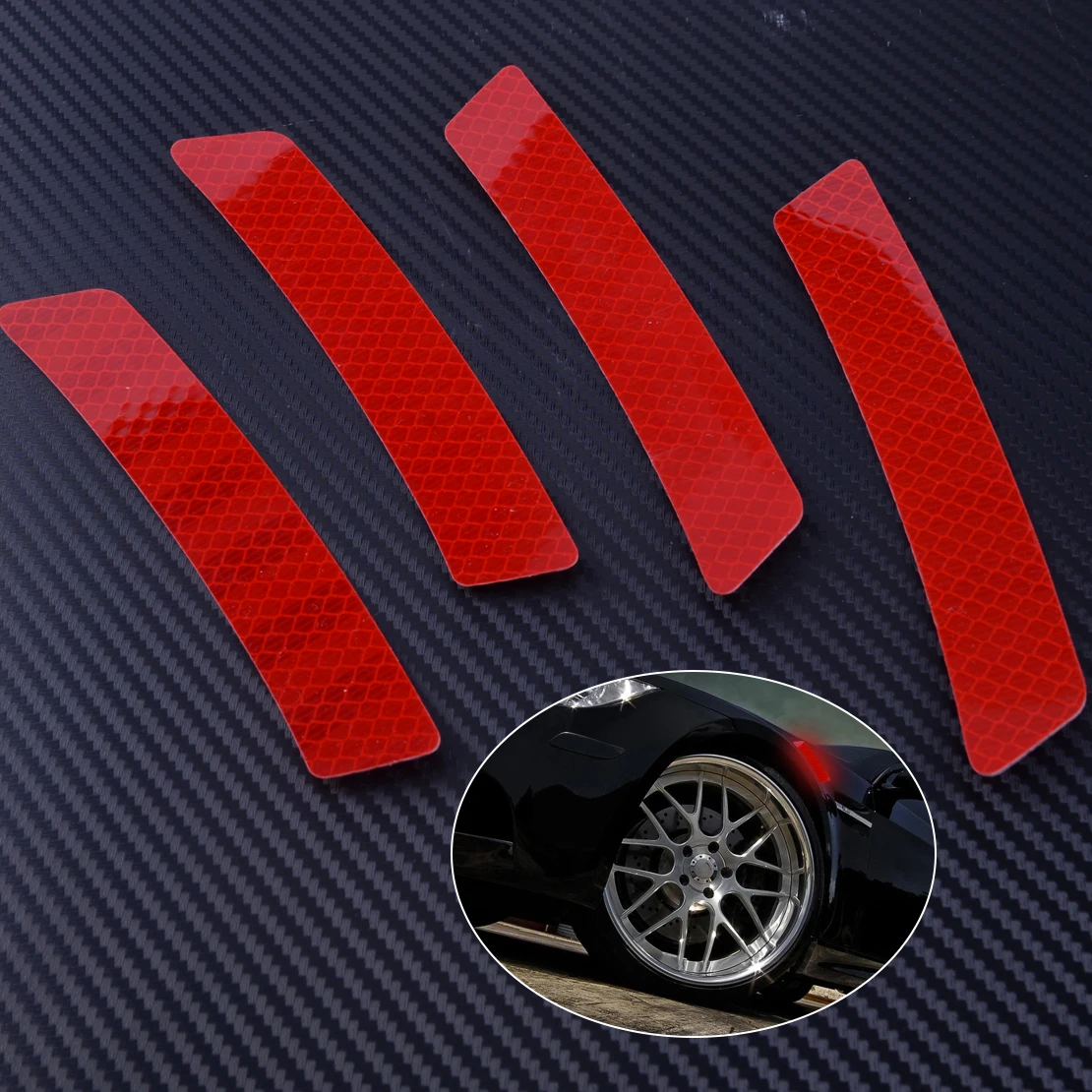 beler 4pcs/set Red Lattice PVC Car Reflective Wheel Eyebrows Sticker Fender Flare Arch Warning Sign Self-adhesive Decal
beler 4pcs/set Red Lattice PVC Car Reflective Wheel Eyebrows Sticker Fender Flare Arch Warning Sign Self-adhesive Decal