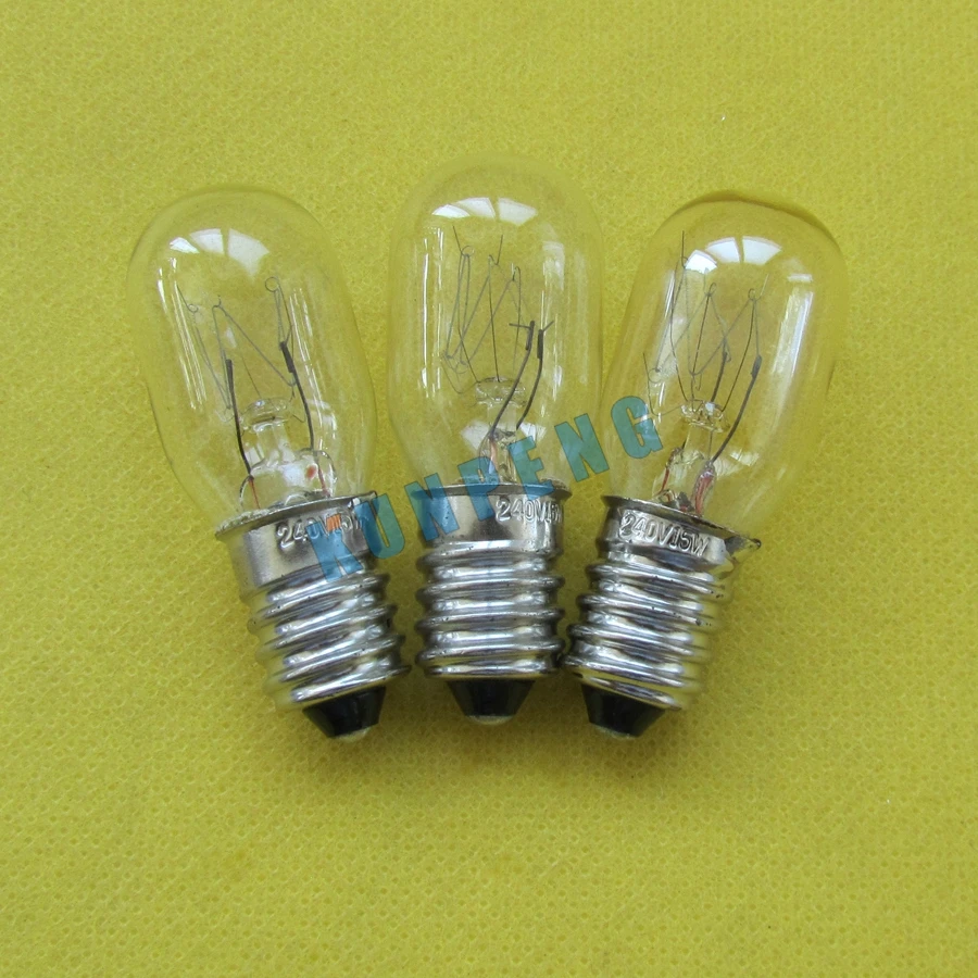 3 PCS Light Bulbs for Home Sewing Machine 15W 240 Volts Screw Type # B-E14 240V 15W
3 PCS Light Bulbs for Home Sewing Machine 15W 240 Volts Screw Type # B-E14 240V 15W