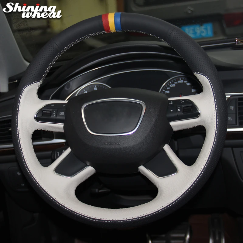 BANNIS Black White Leather Car Steering Wheel Cover for Audi Q7 2012-2015 Q3 Q5 2013-2016 A4 (B8) 2014 2015 A6 (C7) 2014
BANNIS Black White Leather Car Steering Wheel Cover for Audi Q7 2012-2015 Q3 Q5 2013-2016 A4 (B8) 2014 2015 A6 (C7) 2014