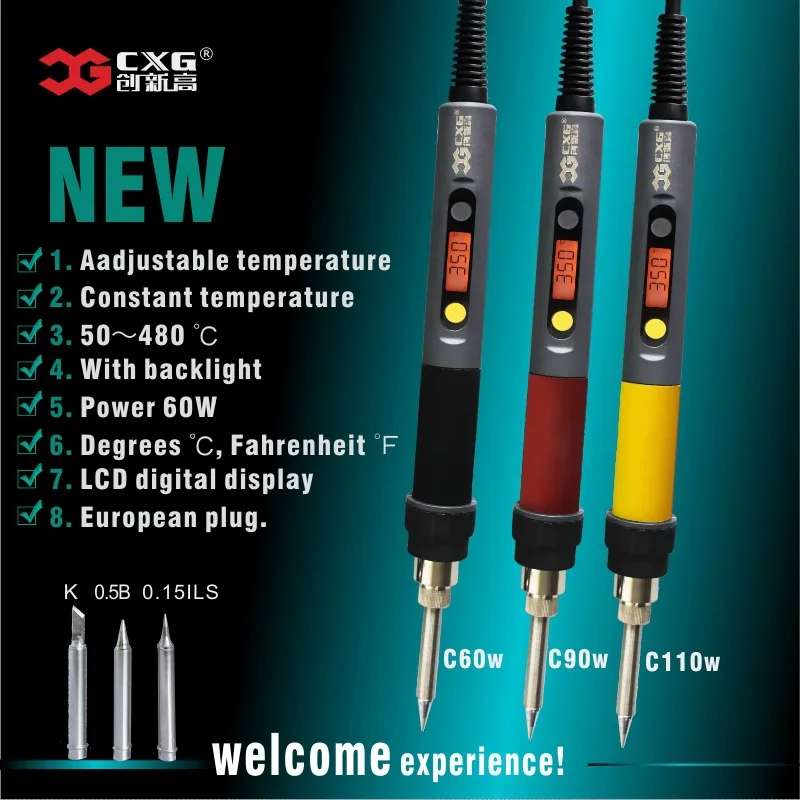 CXG EU/US/AU/UK 220 V/110 V C60W/C90W/C110W паяльник LCD Регулируемая температура NCT цифровой дисплей