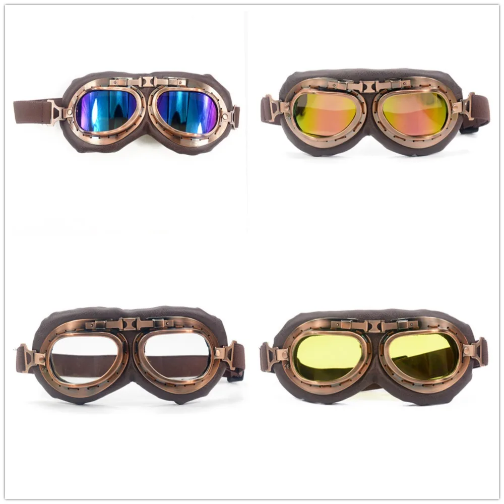Copper Motorcycle Goggles Vintage WWII Jet Scooter Glasses Goggles FOR Motorbike Biker Cruiser Helmet
Copper Motorcycle Goggles Vintage WWII Jet Scooter Glasses Goggles FOR Motorbike Biker Cruiser Helmet