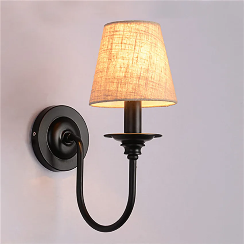 Vintage American Style Cloth Lampshade Iron Wall Lamp bedroom study Loft Sytle Candle Wall Light Stair Light for Home Lighting
Vintage American Style Cloth Lampshade Iron Wall Lamp bedroom study Loft Sytle Candle Wall Light Stair Light for Home Lighting