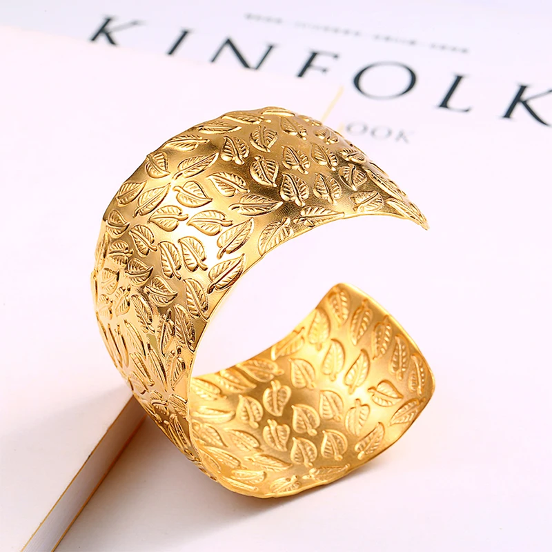 RIR Fashion Simple Bangle Sliver Rose Gold Color Stainless Steel Charm Cuff Bangles Bracelet With Gold Leaves For Women Gifts
RIR Fashion Simple Bangle Sliver Rose Gold Color Stainless Steel Charm Cuff Bangles Bracelet With Gold Leaves For Women Gifts