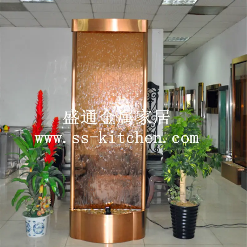 High tech water fountains led screen/water curtain wall/house decoration/entryway/fasionable gold water humidifier
High tech water fountains led screen/water curtain wall/house decoration/entryway/fasionable gold water humidifier