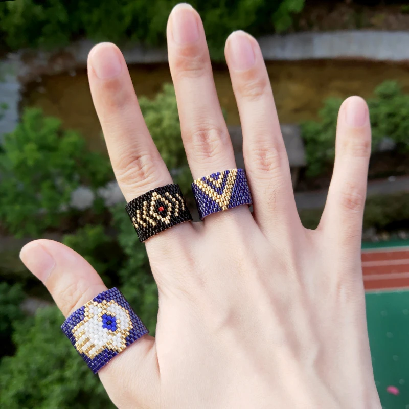 Fairywoo Handmade Beaded Ring set Woman Figure Turkey Evil Eye Black Ethnic Geometric Ring Fashion Friendship Letter Miyuki Ring
Fairywoo Handmade Beaded Ring set Woman Figure Turkey Evil Eye Black Ethnic Geometric Ring Fashion Friendship Letter Miyuki Ring