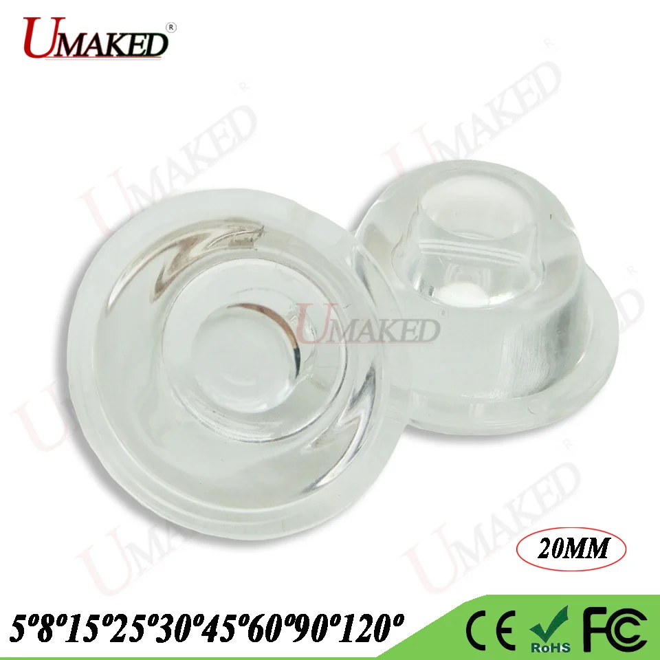 High Power 1W 3W 5W 20MM LED lenes Smooth surface 5 8 10 15 30 45 60 90 120 Degree PMMA lights lens for led blub Spotlight Diy
High Power 1W 3W 5W 20MM LED lenes Smooth surface 5 8 10 15 30 45 60 90 120 Degree PMMA lights lens for led blub Spotlight Diy