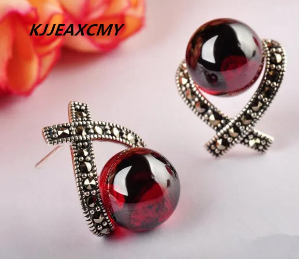 KJJEAXCMY 925 sterling silver jewelry inlaid Garnet Earrings Marcasite red female models
KJJEAXCMY 925 sterling silver jewelry inlaid Garnet Earrings Marcasite red female models