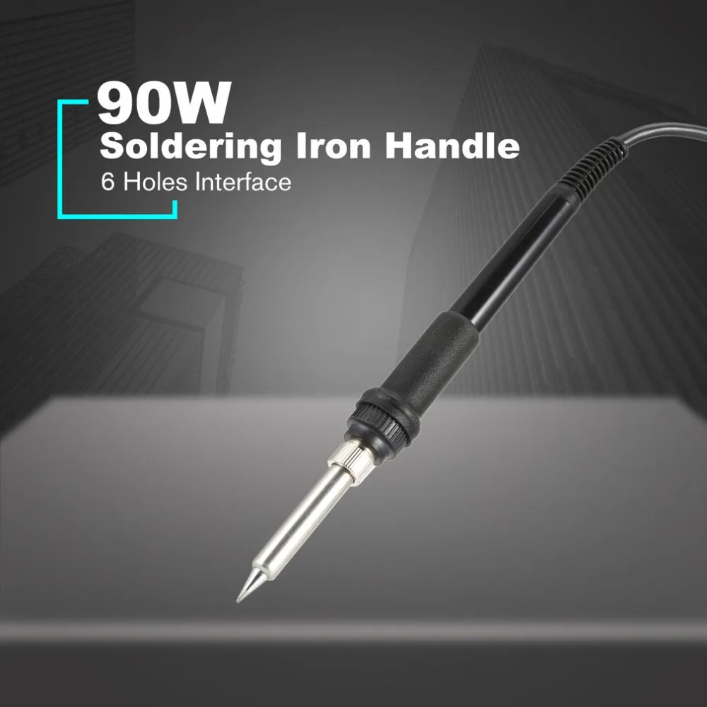 90W Electronic Soldering Iron Heated PVC Handle Welding Tool Solder 6 Holes Rework Repairing Tool Solder Pen Universa
90W Electronic Soldering Iron Heated PVC Handle Welding Tool Solder 6 Holes Rework Repairing Tool Solder Pen Universa